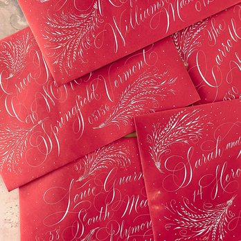 Wild Quill Calligraphy - Holiday custom calligraphy envelopes - Calligraphy Near Me Wild Quill Calligraphy - Holiday custom calligraphy envelopes - Calligraphy Near Me