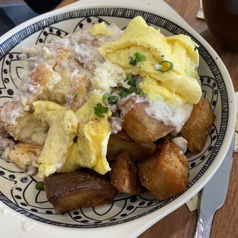 Heirloom Kitchen - Sorry! We already started to dig in before I thought to take a pic! Risky Biscuits & Gravy - Burgers Near Me - Stockton, California Heirloom Kitchen - Sorry! We already started to dig in before I thought to take a pic! Risky Biscuits & Gravy - Burgers Near Me - Stockton, California