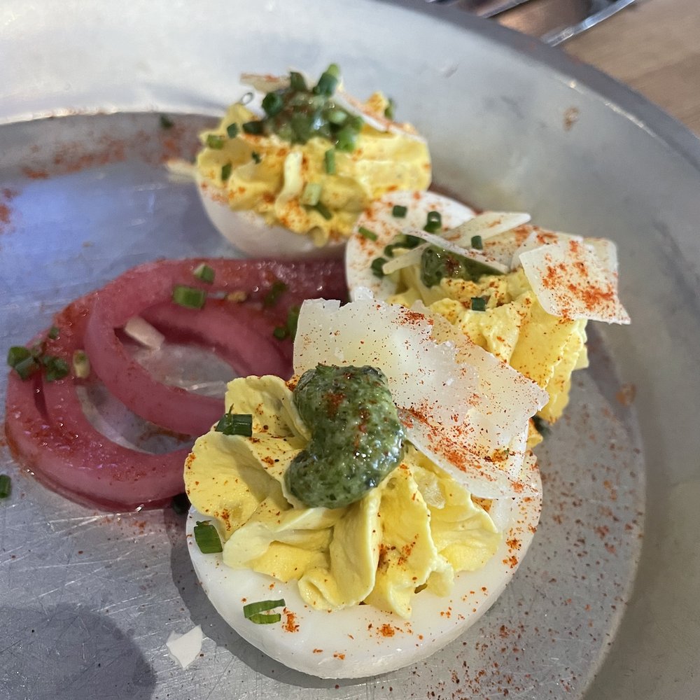 J DUB - Deviled egg of the day - Pesto Parmesan - Breakfast & Brunch Near Me - Bend, Oregon J DUB - Deviled egg of the day - Pesto Parmesan - Breakfast & Brunch Near Me - Bend, Oregon