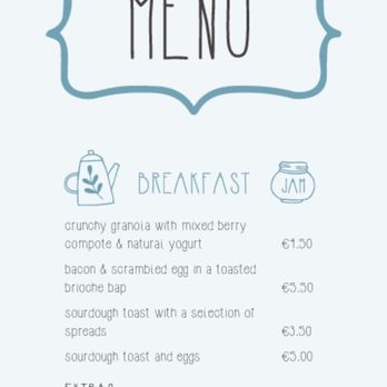 Cloud Cafe - The menu - Cafes Near Me - Dublin, D