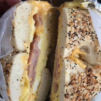 Willie's Bagel Cafe - Ham, egg and cheese on an everything bagel - Breakfast & Brunch Near Me - Utica, New York Willie's Bagel Cafe - Ham, egg and cheese on an everything bagel - Breakfast & Brunch Near Me - Utica, New York