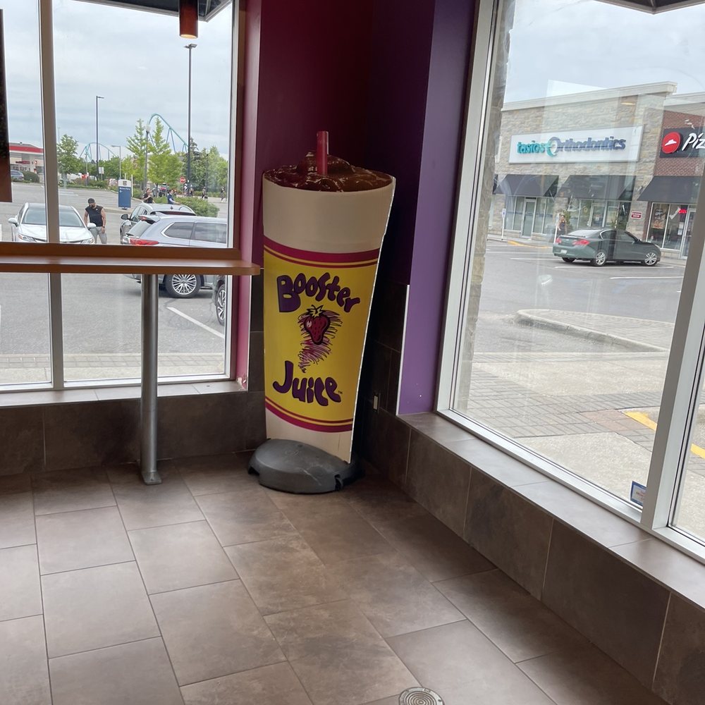 Booster Juice - the inside of a fast food restaurant - Juice Bars & Smoothies Near Me - Woodbridge (Vaughan), Ontario