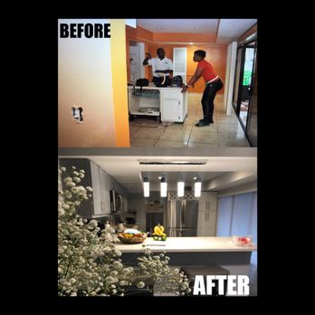 Kitchen floor and bath - before and after - Flooring Near Me - lauderhill, Florida