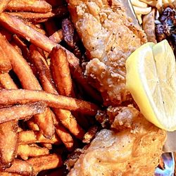 Center Street Grille - Fish and sweet potato fries! This is a winner!