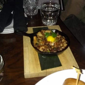 Wink & Nod - The Pork Hash with a quail egg. - Cocktail Bars Near Me - Boston, Massachusetts Wink & Nod - The Pork Hash with a quail egg. - Cocktail Bars Near Me - Boston, Massachusetts