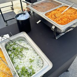 Setting up the sides and toppings! The Onion/Cilantro combo was to die for and so fresh!! Setting up the sides and toppings! The Onion/Cilantro combo was to die for and so fresh!!