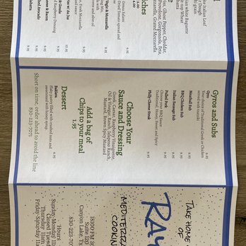 Ray’s Mediterranean Cooking - Menu to go - Mediterranean Near Me - Canyon Lake, Texas Ray’s Mediterranean Cooking - Menu to go - Mediterranean Near Me - Canyon Lake, Texas