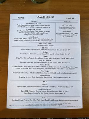 Menu photo 1 Coach House Bar & Grill Norfolk, VA Menu photo 1 Coach House Bar & Grill Norfolk, VA