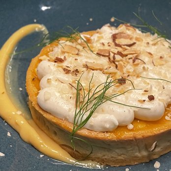The Salted Pig - Coconut mango mousse tart - Gastropubs Near Me - Riverside, California The Salted Pig - Coconut mango mousse tart - Gastropubs Near Me - Riverside, California