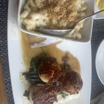 Ray's On the River - Georges Bank Sea Scallops and Cast Iron Mac and Cheese - Seafood Near Me - Sandy Springs, Georgia Ray's On the River - Georges Bank Sea Scallops and Cast Iron Mac and Cheese - Seafood Near Me - Sandy Springs, Georgia