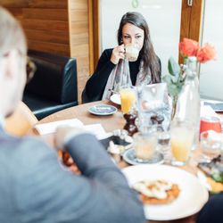 The Akeman - Customers enjoying breakfast at The Akeman pub and restaurant in Tring Hertfordshire