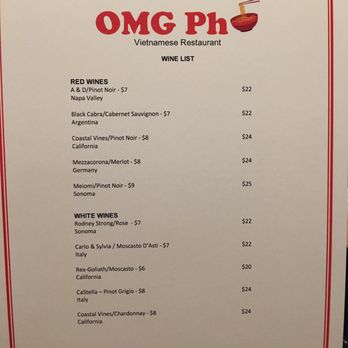 OMG Pho - Wine list - Vietnamese Near Me - Shorewood, Illinois OMG Pho - Wine list - Vietnamese Near Me - Shorewood, Illinois