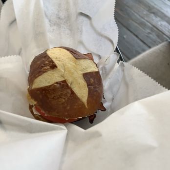 Ange Noir Cafe - Breakfast Pretzel Bun - Coffee & Tea Near Me - Brooklyn, New York
