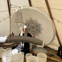 Kyle Martin's Joshua Tree Sound Baths - Inside the Teepee