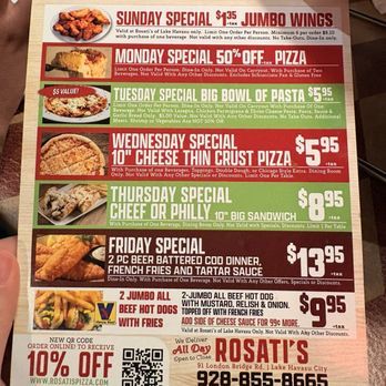 Rosatis - Menu - Pizza Near Me - Lake Havasu City, Arizona Rosatis - Menu - Pizza Near Me - Lake Havasu City, Arizona
