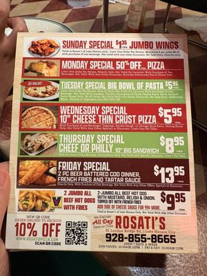 Menu photo 2 Rosatis Lake Havasu City, AZ Menu photo 2 Rosatis Lake Havasu City, AZ