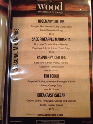 Menu photo 6 The Wood Restaurant and Lounge Canmore, AB Menu photo 6 The Wood Restaurant and Lounge Canmore, AB