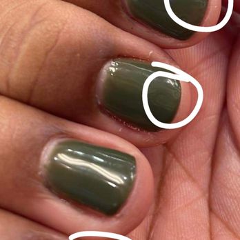 Megan's Nails Salon - Uneven and spotty gel. The woman was in such a rush and she didn't even bother fixing it - Nail Salons Near Me - Hayward, California