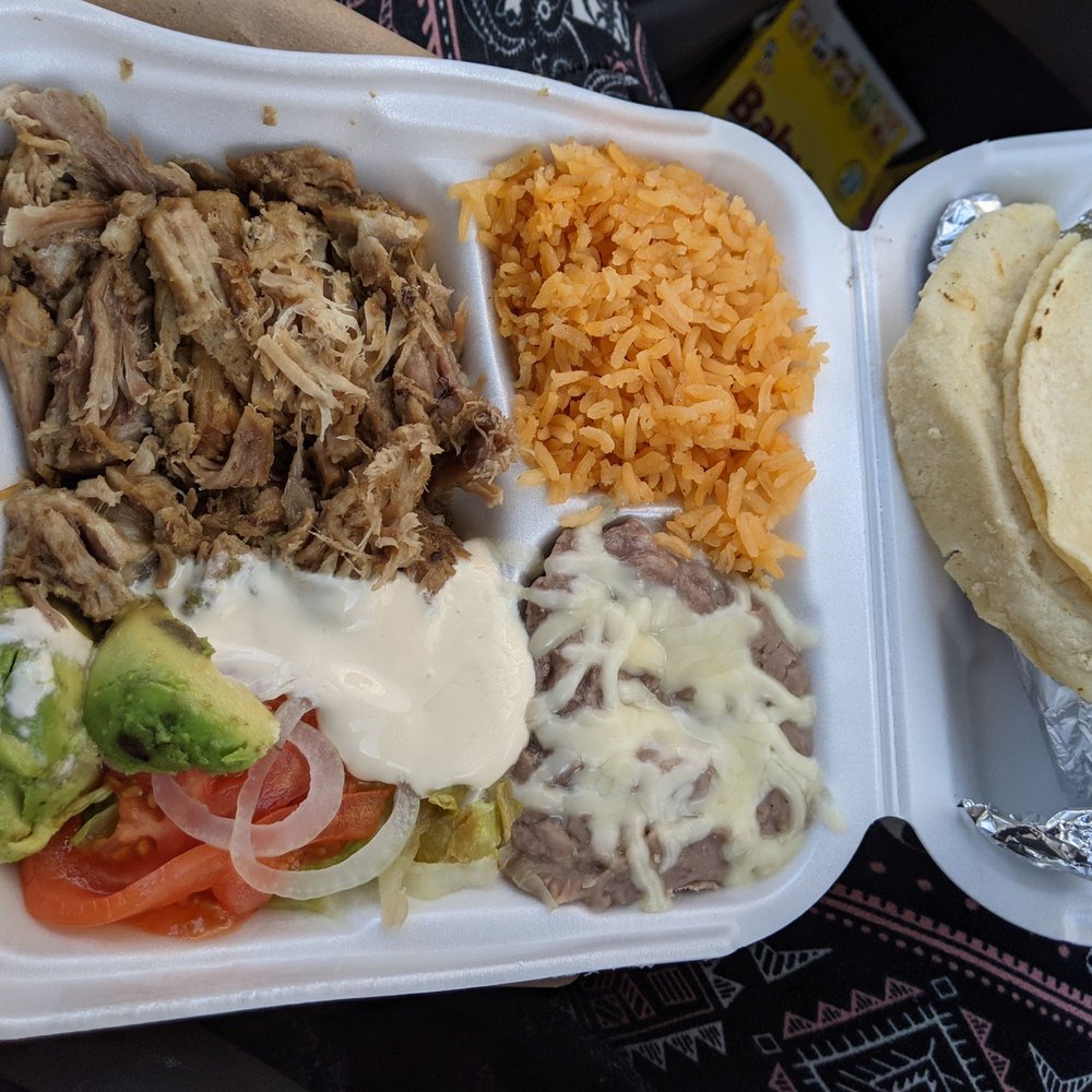 Carnitas plate. I normally don't like rice and beans amazingly good and it's one of the reason this is one of my favorites. Carnitas plate. I normally don't like rice and beans amazingly good and it's one of the reason this is one of my favorites.