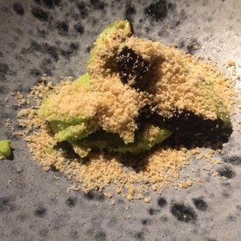 Llama - Grilled avocado with potato purée & crunch (very good!) - Cocktail Bars Near Me - Copenhagen, 84