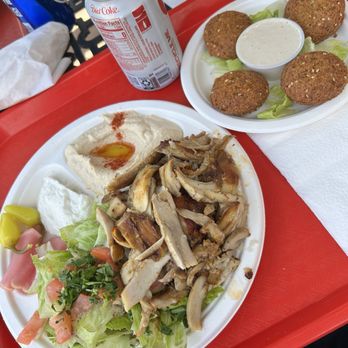 Mama's Hummus - Chicken Shawarma Plate and side of falafel - Middle Eastern Near Me - Camarillo, California