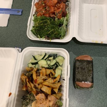 Fairhaven Poke - Ika, spicy tuna, and cucumber regular poke bowl  Ahi Tuna, salmon, with sea weed salad regular poke bowl Spam musubis. - Sushi Bars Near Me - Bellingham, Washington