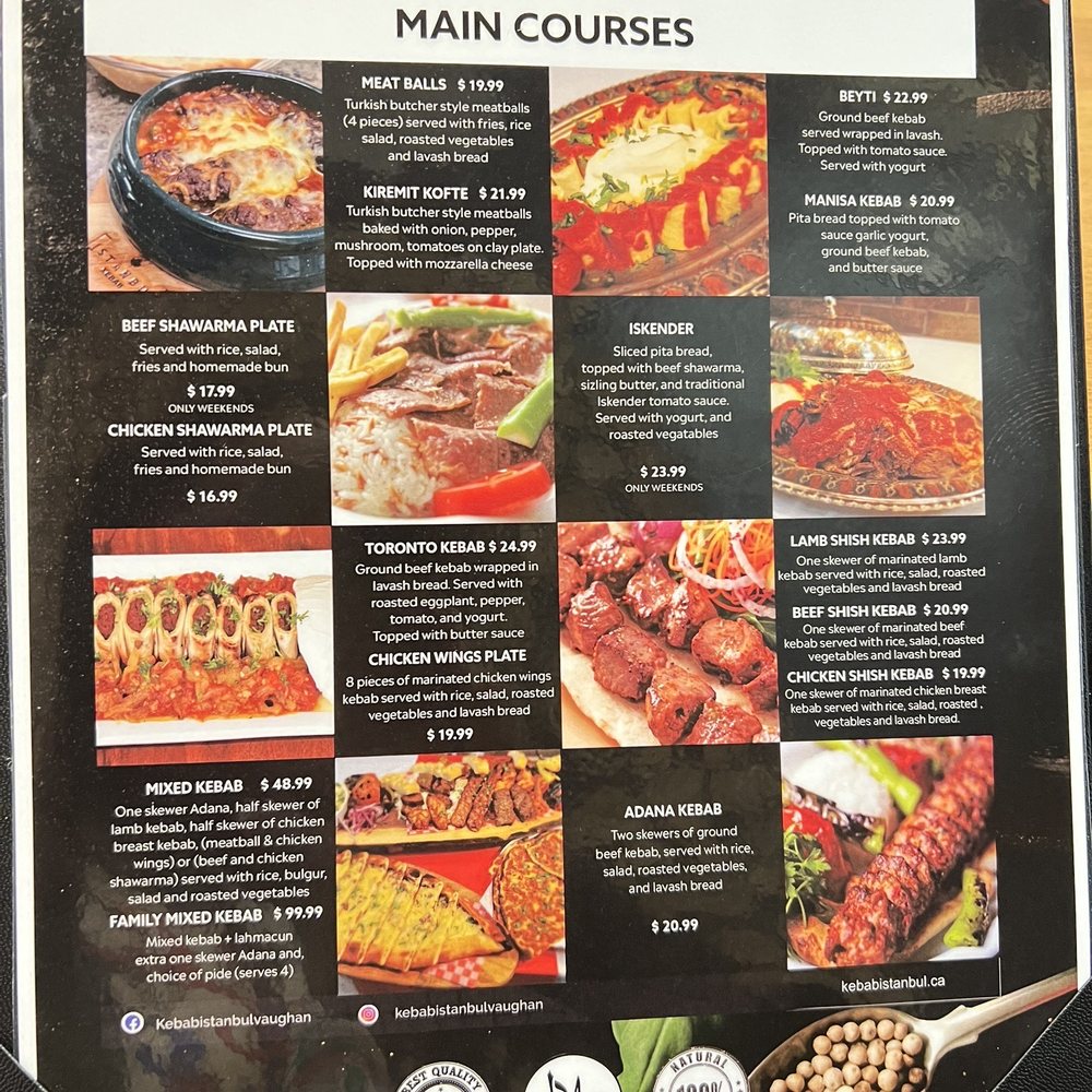 Kebab Istanbul - Menu - Middle Eastern Near Me - Vaughan, Ontario Kebab Istanbul - Menu - Middle Eastern Near Me - Vaughan, Ontario