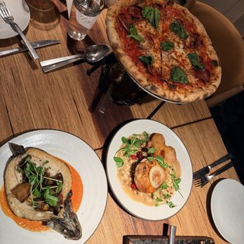 Glen Ellen Star - Salami Pizza, Branzino and Lemon caper sauce chicken over couscous - New American Near Me - Glen Ellen, California Glen Ellen Star - Salami Pizza, Branzino and Lemon caper sauce chicken over couscous - New American Near Me - Glen Ellen, California