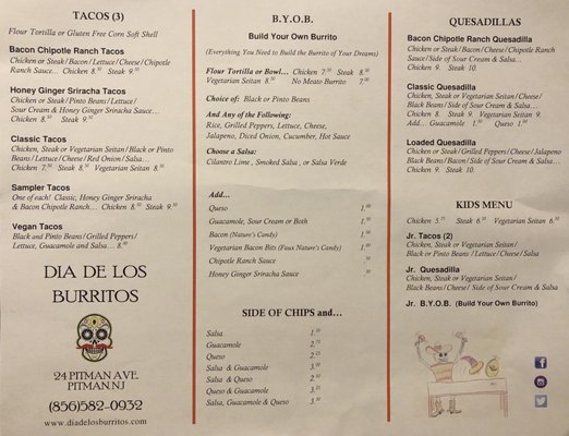 Menu photo 5 Dia De Los Burritos Pitman, NJ