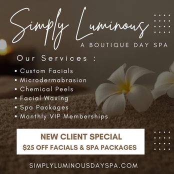 Simply Luminous - New client special. Cannot be used towards "express" services. - Skin Care Near Me - La Mesa, California Simply Luminous - New client special. Cannot be used towards "express" services. - Skin Care Near Me - La Mesa, California