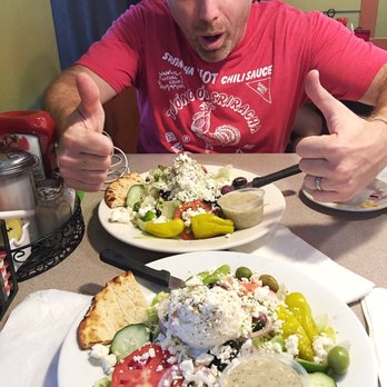 Christo's Cafe - Unbelievably delicious Greek salad with potato salad. This is one salad that they split for us...awesome!!! - Breakfast & Brunch Near Me - Orlando, Florida