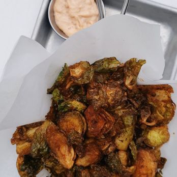 Troya - Crispy Spiced Brussel Sprouts with aioli - Mediterranean Near Me - San Francisco, California Troya - Crispy Spiced Brussel Sprouts with aioli - Mediterranean Near Me - San Francisco, California