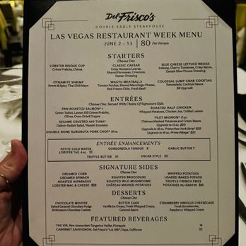 Del Frisco's Double Eagle Steakhouse - Restaurant Week Menu - Steakhouses Near Me - Las Vegas, Nevada