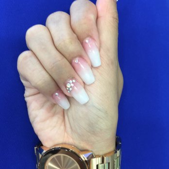 Forever Nails & Spa - French ombré nails with some sparkle! - Nail Salons Near Me - Costa Mesa, California Forever Nails & Spa - French ombré nails with some sparkle! - Nail Salons Near Me - Costa Mesa, California