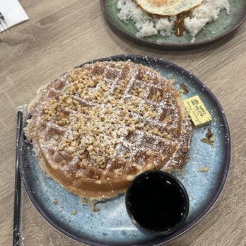 Aloha Stacks - Macadamia Nut Belgian Waffle - Breakfast & Brunch Near Me - Whittier, California Aloha Stacks - Macadamia Nut Belgian Waffle - Breakfast & Brunch Near Me - Whittier, California