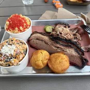 Wild Fig BBQ - Two meat Two sides. Brisket and Pulled Pork with Mac n Cheese which was the best!! Also the Mexican Corn Salad - Barbeque Near Me - Las Vegas, Nevada Wild Fig BBQ - Two meat Two sides. Brisket and Pulled Pork with Mac n Cheese which was the best!! Also the Mexican Corn Salad - Barbeque Near Me - Las Vegas, Nevada