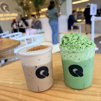 Q Specialty Coffee - Caramel Latte Espresso Cloud & Yuzu Matcha Air Cream Cloud - Coffee Roasteries Near Me - San Francisco, California Q Specialty Coffee - Caramel Latte Espresso Cloud & Yuzu Matcha Air Cream Cloud - Coffee Roasteries Near Me - San Francisco, California