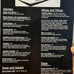 The Block Bar and Grill - Menu 1