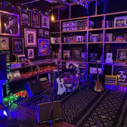 Three Feather Records - One of the ways we set up for live shows! Every seat in the house has a great view. Give us a call or emails us if you want to perform!