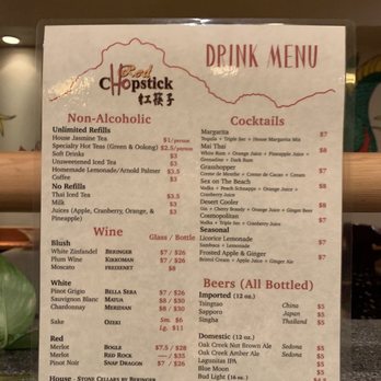 Red Chopstick - Drink menu - Chinese Near Me - Sedona, Arizona Red Chopstick - Drink menu - Chinese Near Me - Sedona, Arizona