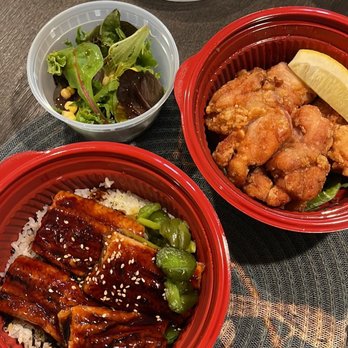 Ramen Champ - Unagi bowl, side salad and delish karaage! - Ramen Near Me - San Jose, California Ramen Champ - Unagi bowl, side salad and delish karaage! - Ramen Near Me - San Jose, California