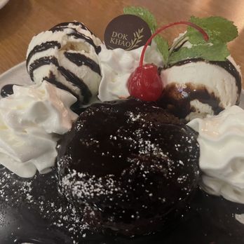 Dok Khao - Chocolate lava cake with ice cream - Thai Near Me - Woodbridge, Virginia Dok Khao - Chocolate lava cake with ice cream - Thai Near Me - Woodbridge, Virginia