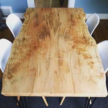 Emerald City Slabs - Book-matched Maple Dining Table - Carpenters Near Me
