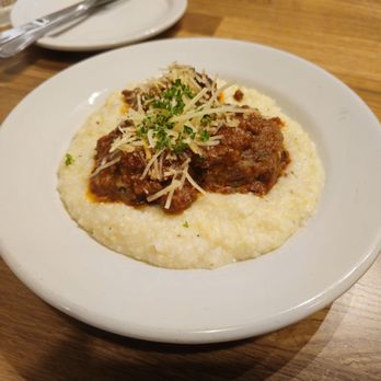 Jed's Local Restaurant & Bar - CREOLE MEATBALLS* 11 "......... stoneground grits, marinara parmesan - Seafood Near Me - Baton Rouge, Louisiana