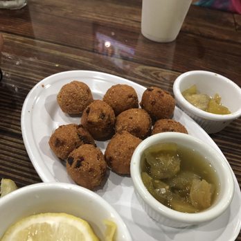 Vernon's Kuntry Katfish - Hush puppies with that awesome tomato relish - Seafood Near Me - Conroe, Texas Vernon's Kuntry Katfish - Hush puppies with that awesome tomato relish - Seafood Near Me - Conroe, Texas