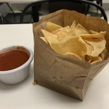 Lola's Kitchen - Complimentary chips for dine in. Crispy and tasty!  Salsa is spicy! - Mexican Near Me - Barstow, California