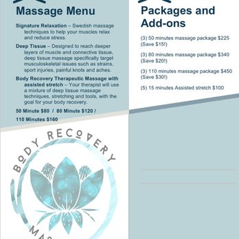 Body Recovery Massage - Massage Menu - Massage Therapy Near Me - San Antonio, Texas Body Recovery Massage - Massage Menu - Massage Therapy Near Me - San Antonio, Texas