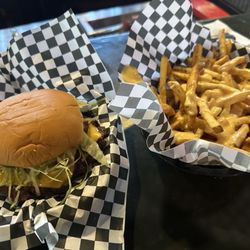 Bastion Burger - Benjamin and MF Shroom Burger and cheese fries