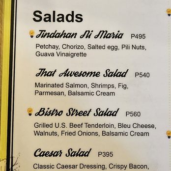 Bamba Bistro - Soup and salad menu - Modern European Near Me - Parañaque, NCR