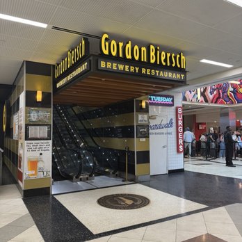 Gordon Biersch - Go up this escalator in the food court to get to the restaurant! Away from the "airport" feel. - Breweries Near Me - Atlanta, Georgia